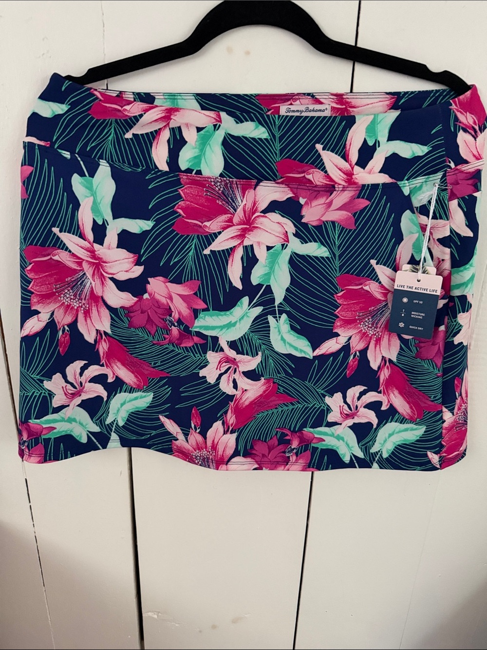 Tommy Bahama Navy Floral Skirt with Pink & Mint Accents